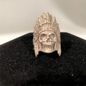Silver Chief Skull Ring